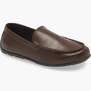 Classic Kid’s Brown Leather Slip-On Loafers